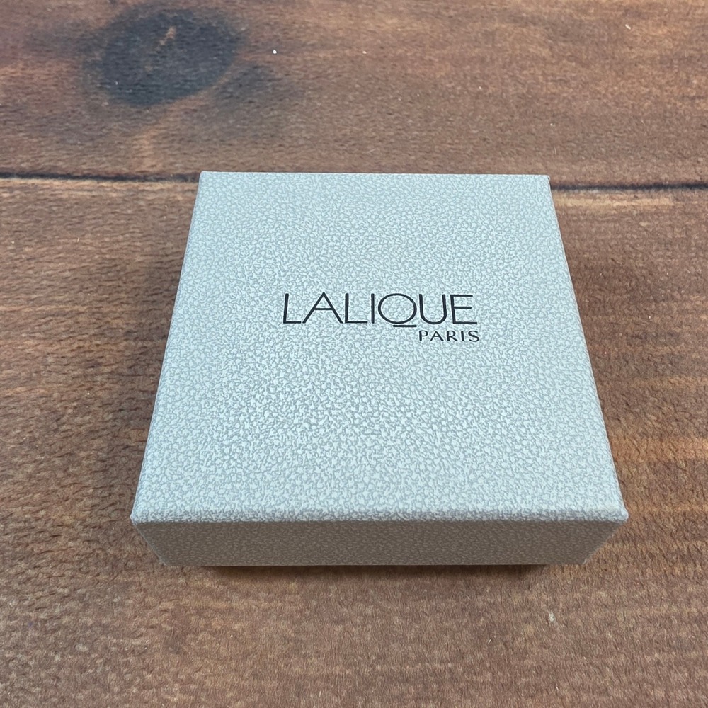 Lalique Jewelry Box Womens OS Grey Excellent Textured Logo Presentation Square
